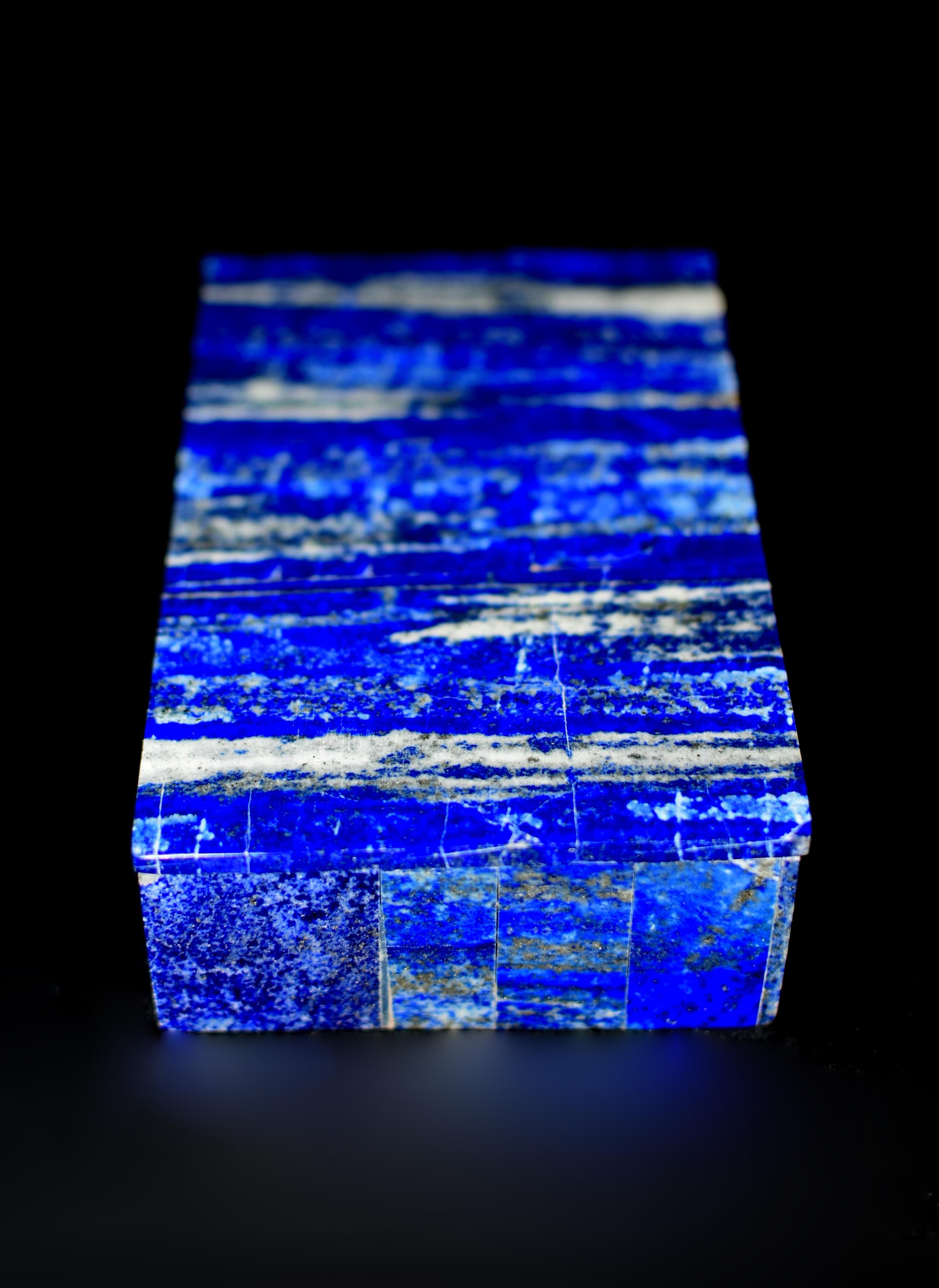 20th Century Pair Lapis Lazuli Boxes Beech Forest For Sale