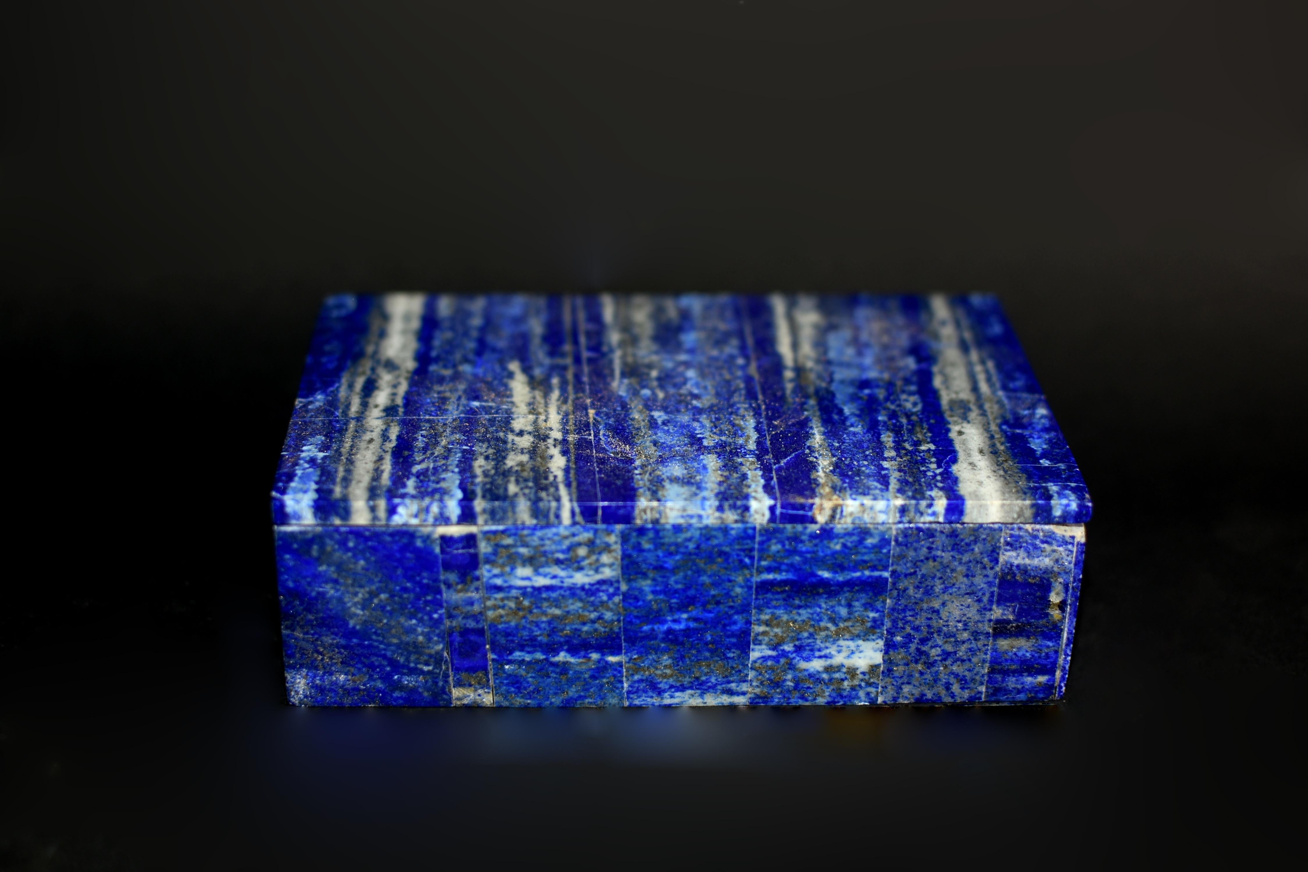 Pair Lapis Lazuli Boxes Beech Forest For Sale 3