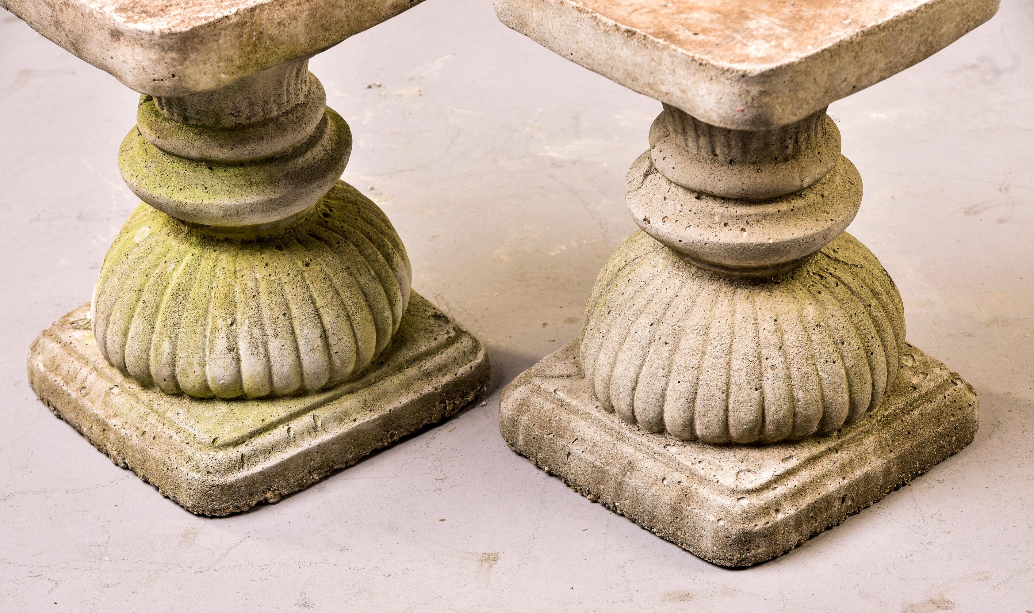 Pair Vintage Neoclassical Garden Pedestals 4