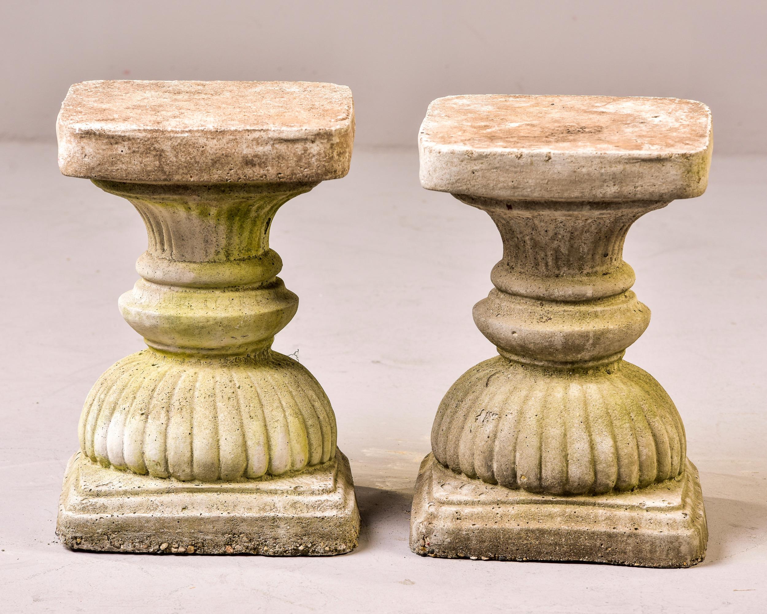Pair Vintage Neoclassical Garden Pedestals In Good Condition In Troy, MI