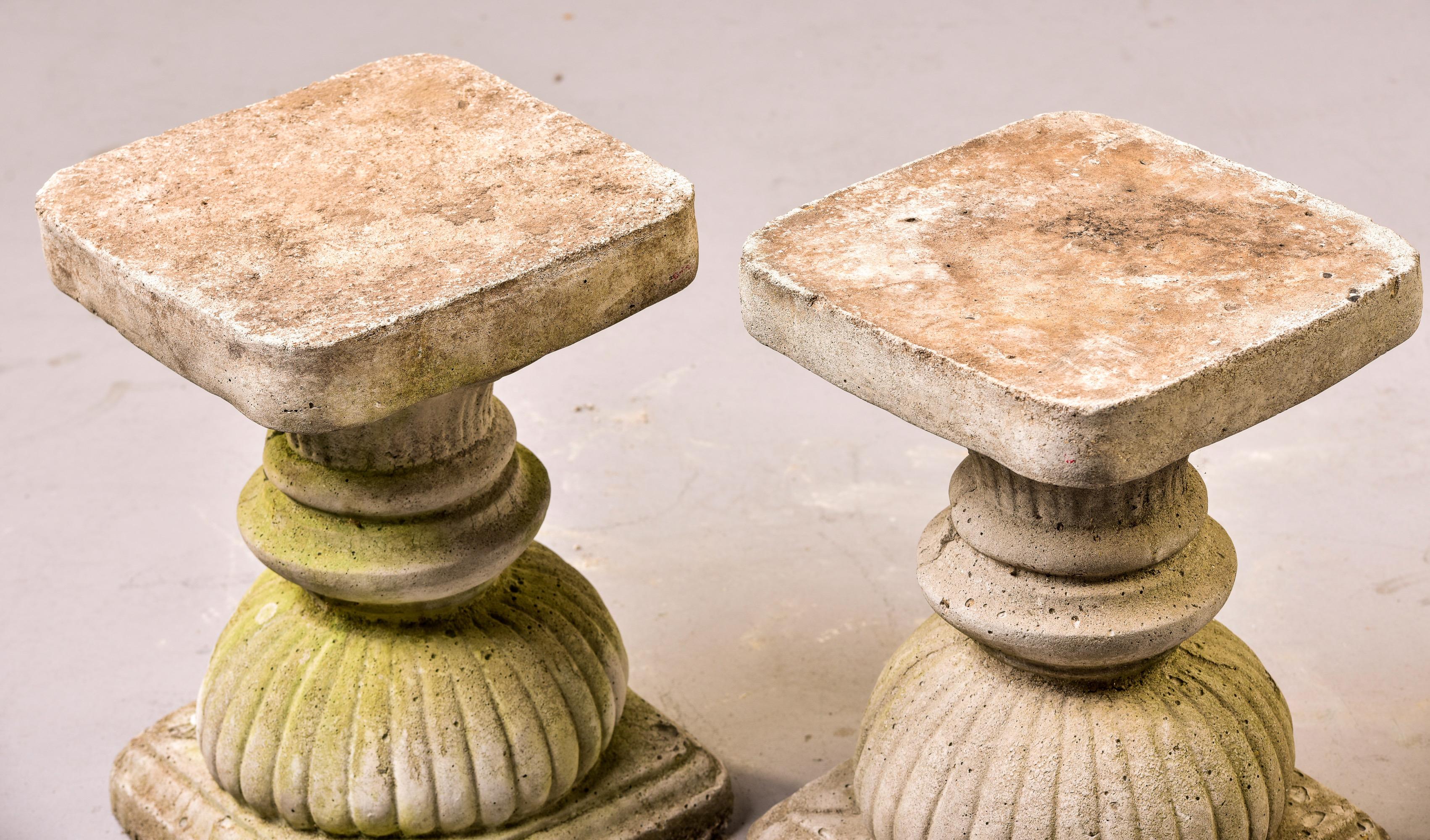 Pair Vintage Neoclassical Garden Pedestals 3