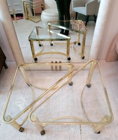Pair Vintage Nesting Coffee / Side Tables by Design Institute of America 1980s