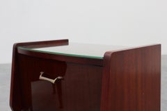 Pair vintage nightstands in wood veneer, Belgium 1950s