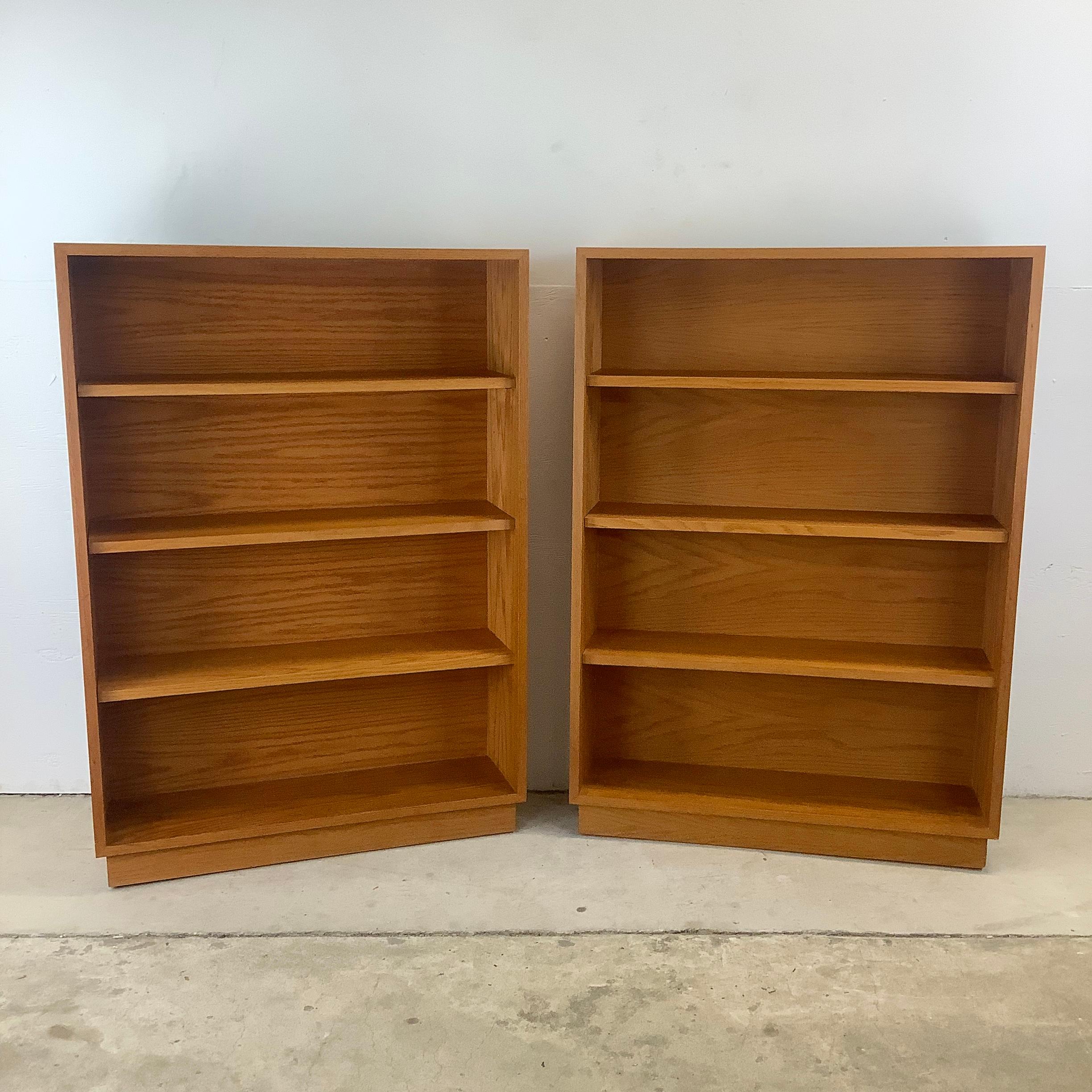 Wood Pair Vintage Office Bookshelves