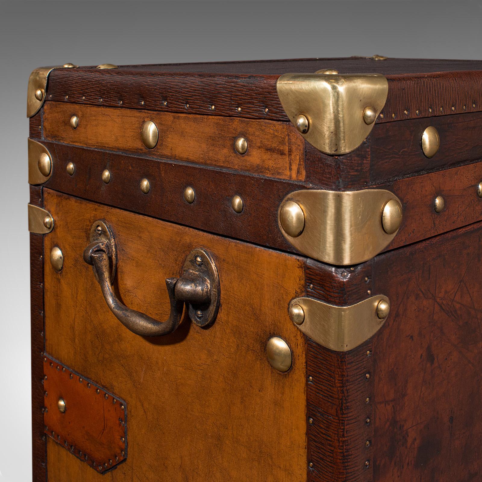 Pair, Vintage Officer's Campaign Luggage Cases, English, Bedside Nightstands For Sale 5