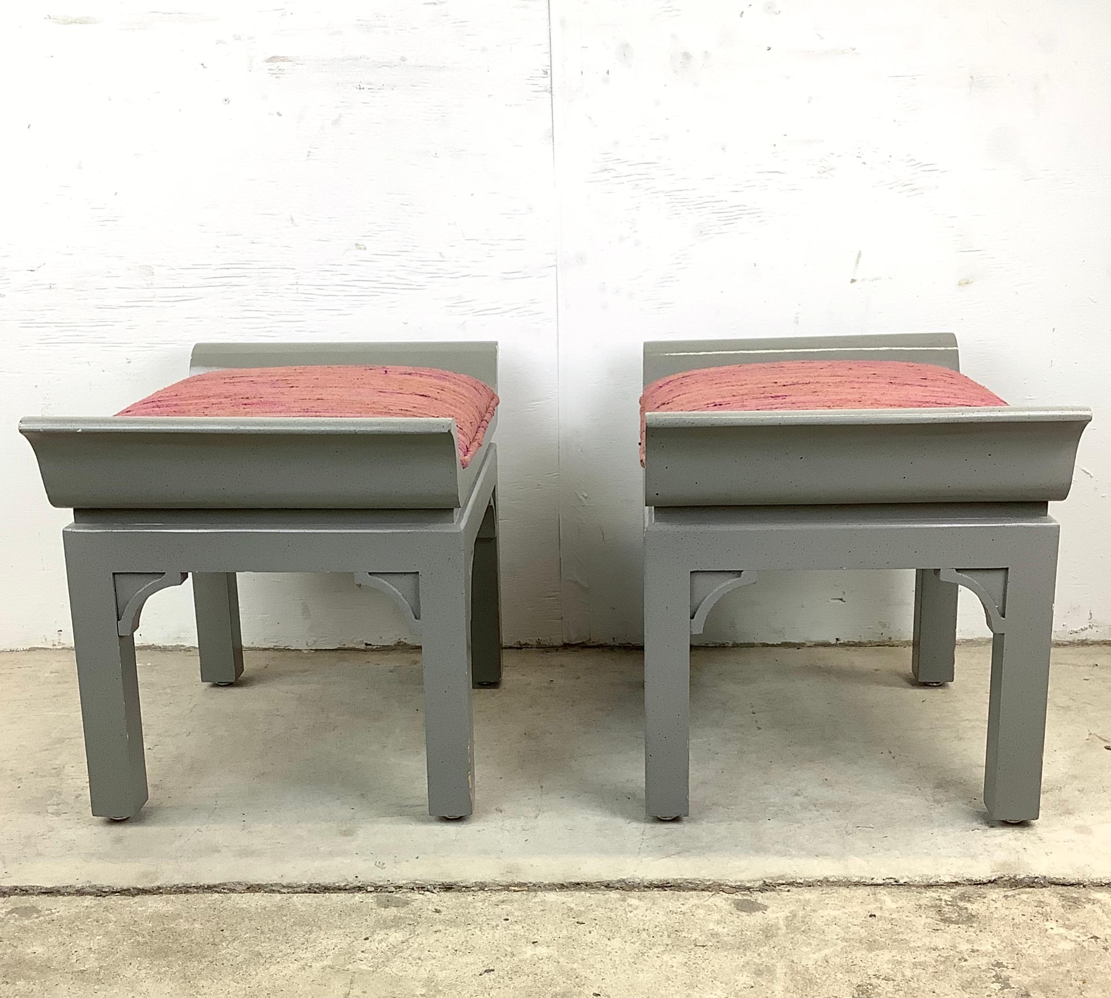 Pair Vintage Pagoda Style Stools For Sale 1