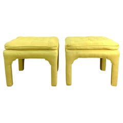 Pair Vintage Parson's Style Pillow Top Footstools