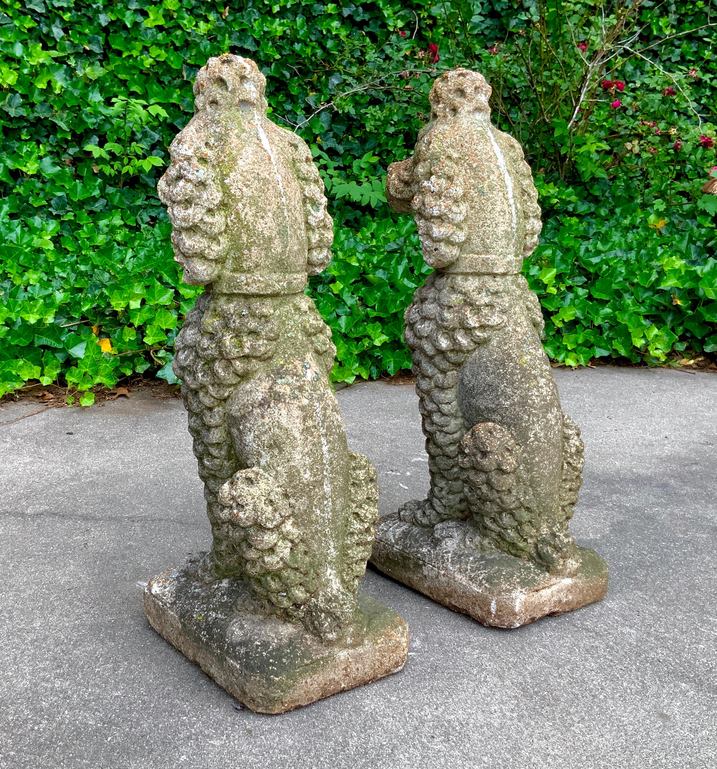 Pair Vintage Poodle Dog Garden Sculptures at 1stDibs poodle statue