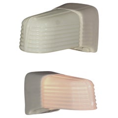 Pair Antique Porcelain Bathroom Wall Sconce Lights