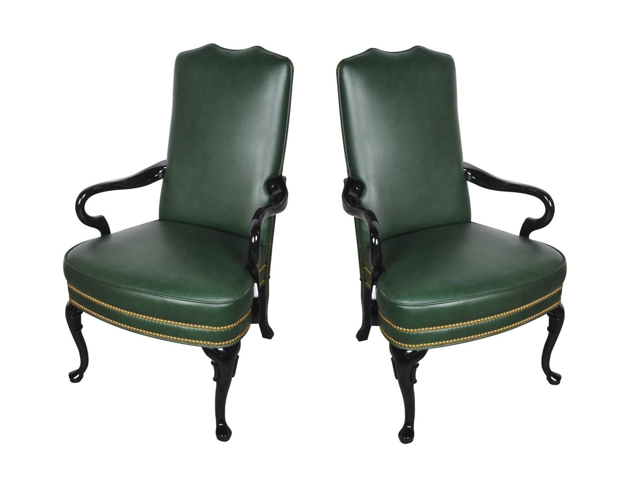 green queen anne chair
