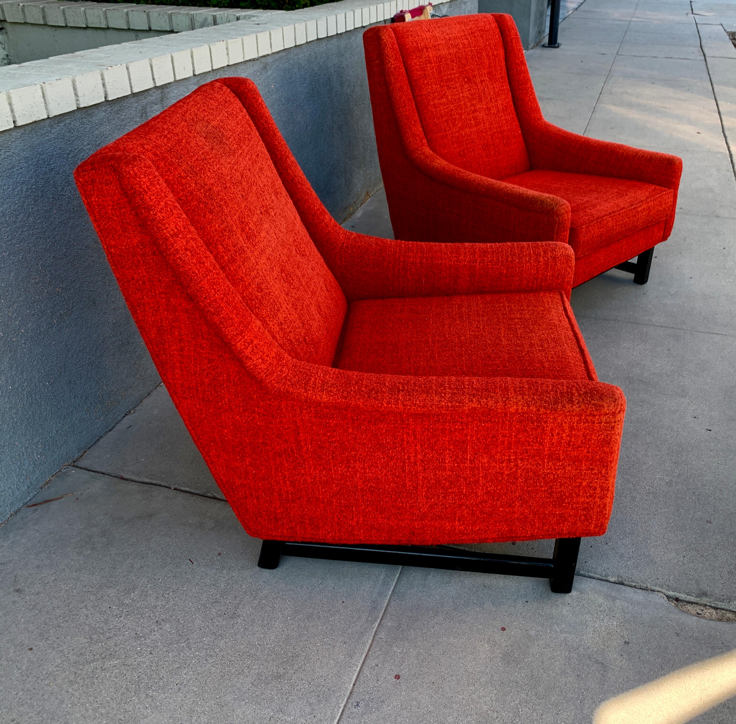Mid-Century Modern 1960’s Red Lounge Chairs