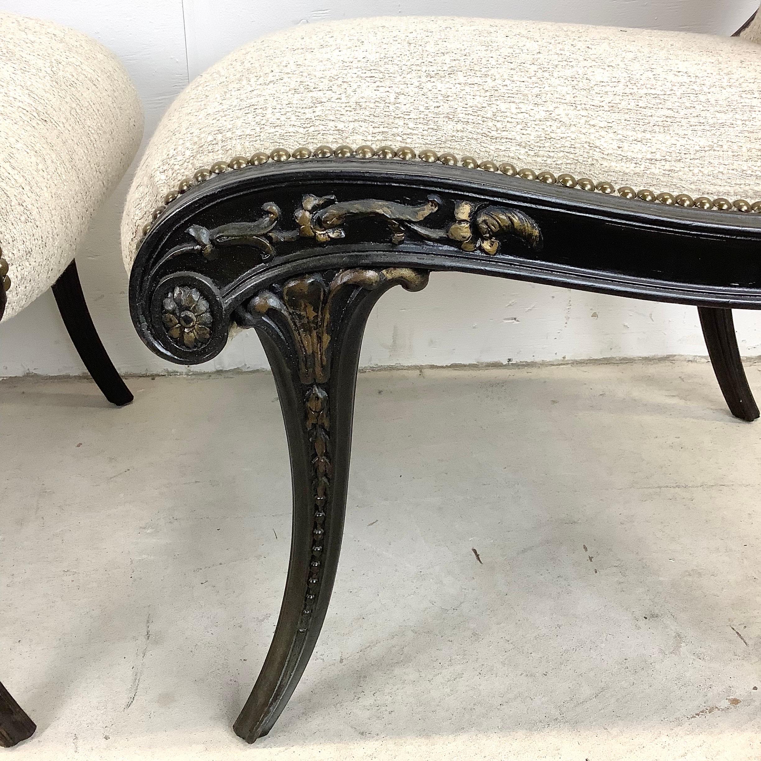 Paar Vintage Regency Style Slipper Stühle im Angebot 6