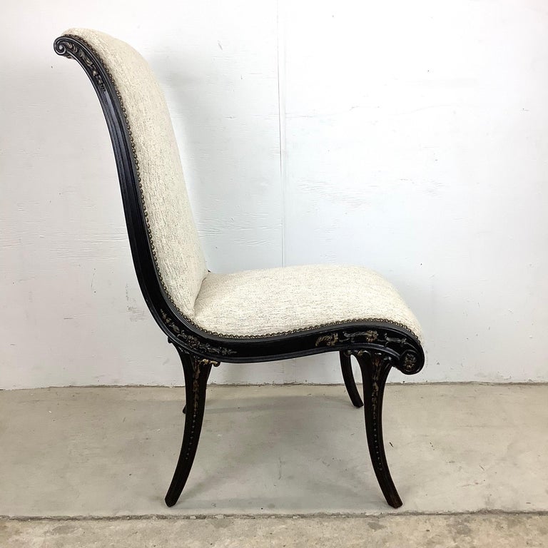 Pair Vintage Regency Style Slipper Chairs For Sale at 1stDibs