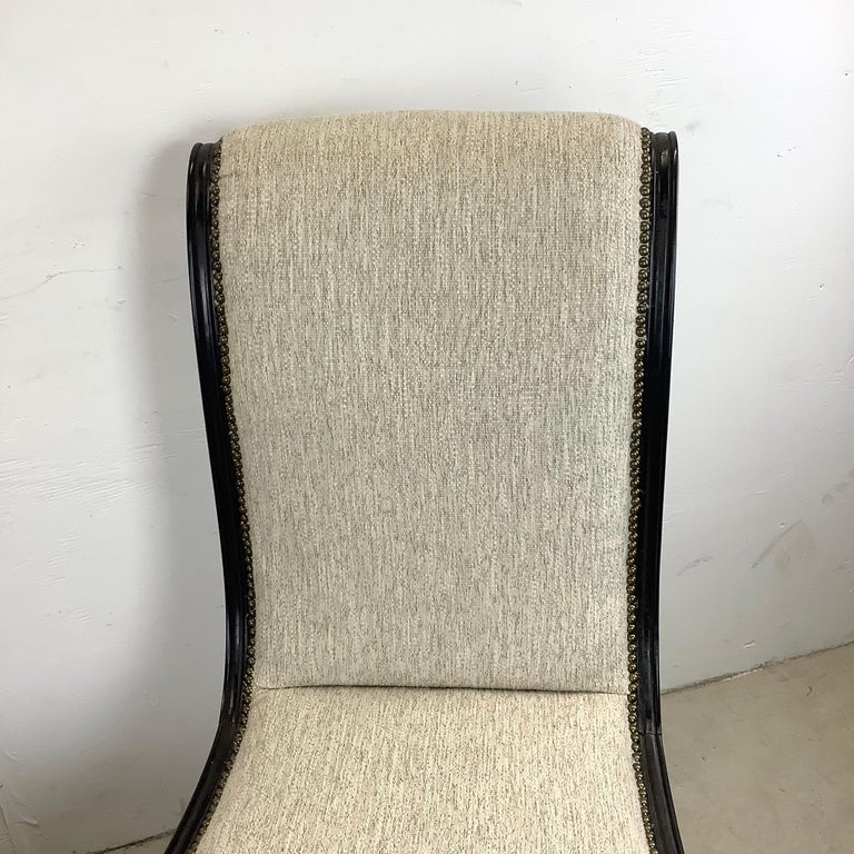 Pair Vintage Regency Style Slipper Chairs For Sale at 1stDibs