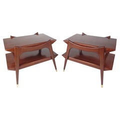 Pair Vintage Rosewood End Tables