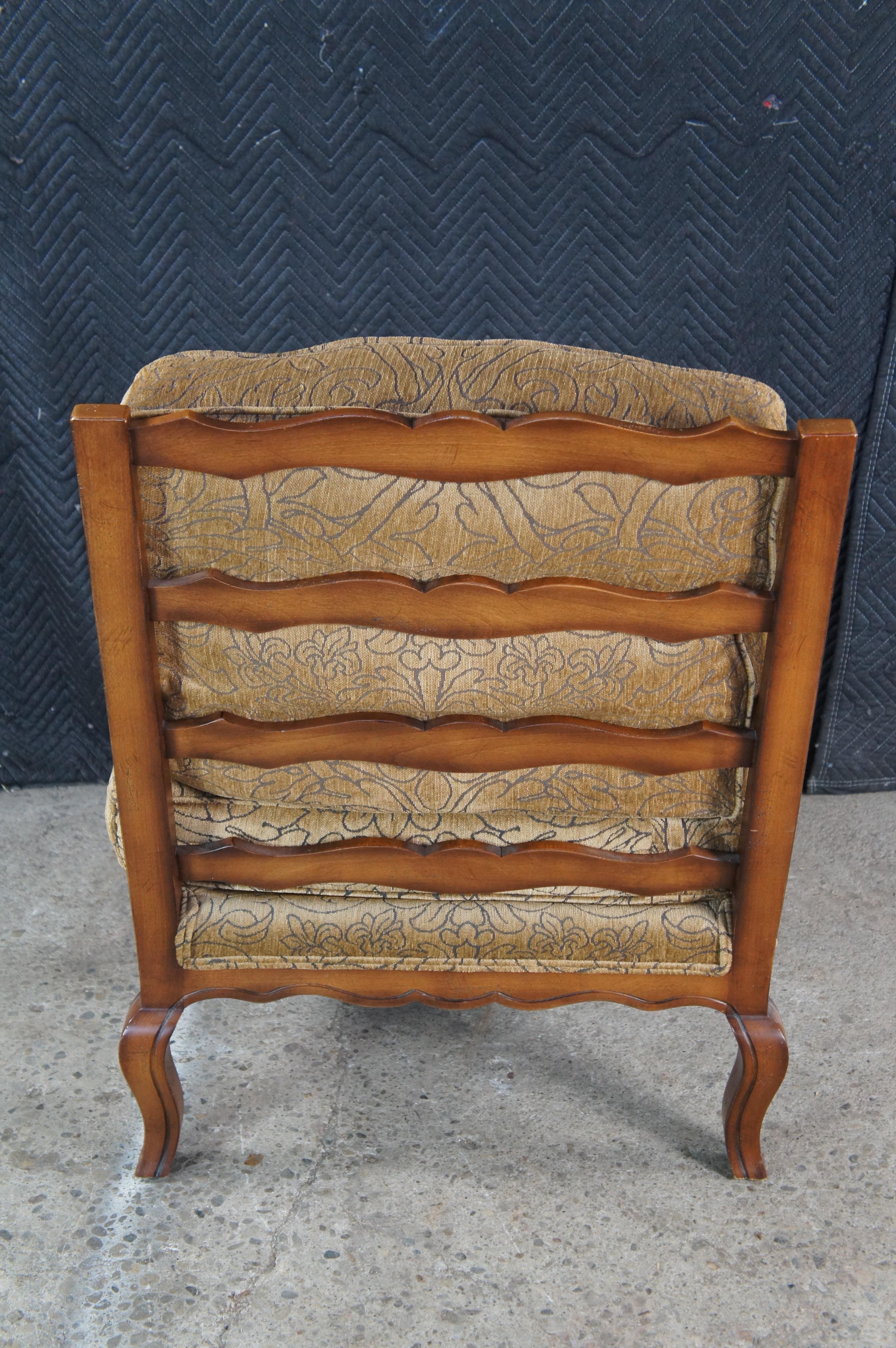 Paar Vintage Sherrill überdimensioniert Französisch Land Eiche Leiter zurück Lounge Arm Stühle im Angebot 4