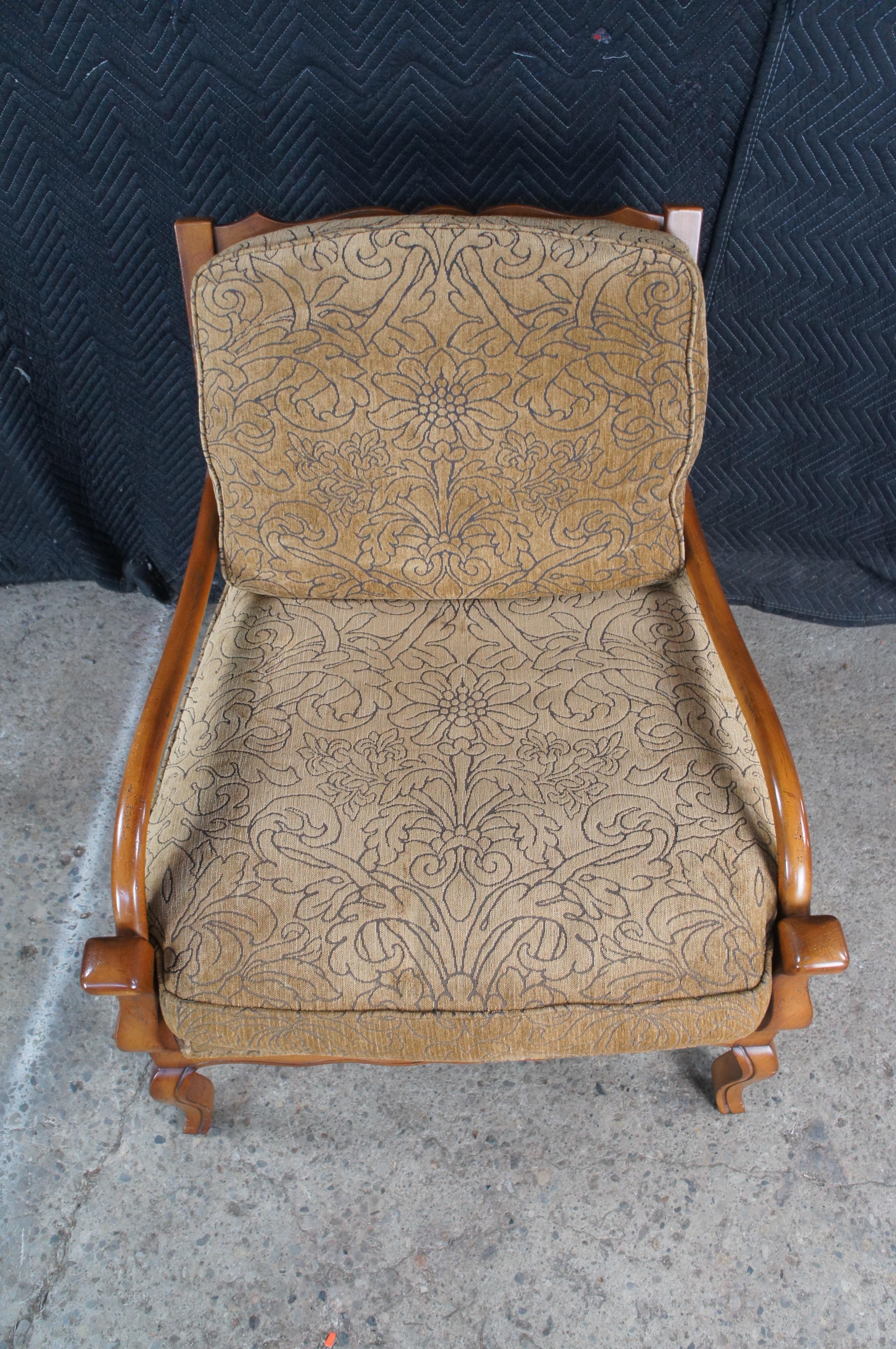 Paar Vintage Sherrill überdimensioniert Französisch Land Eiche Leiter zurück Lounge Arm Stühle im Angebot 1