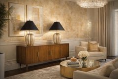 Pair Vintage Silver Painted Plaster Cactus Table Lamps by Bon Art, 1990s