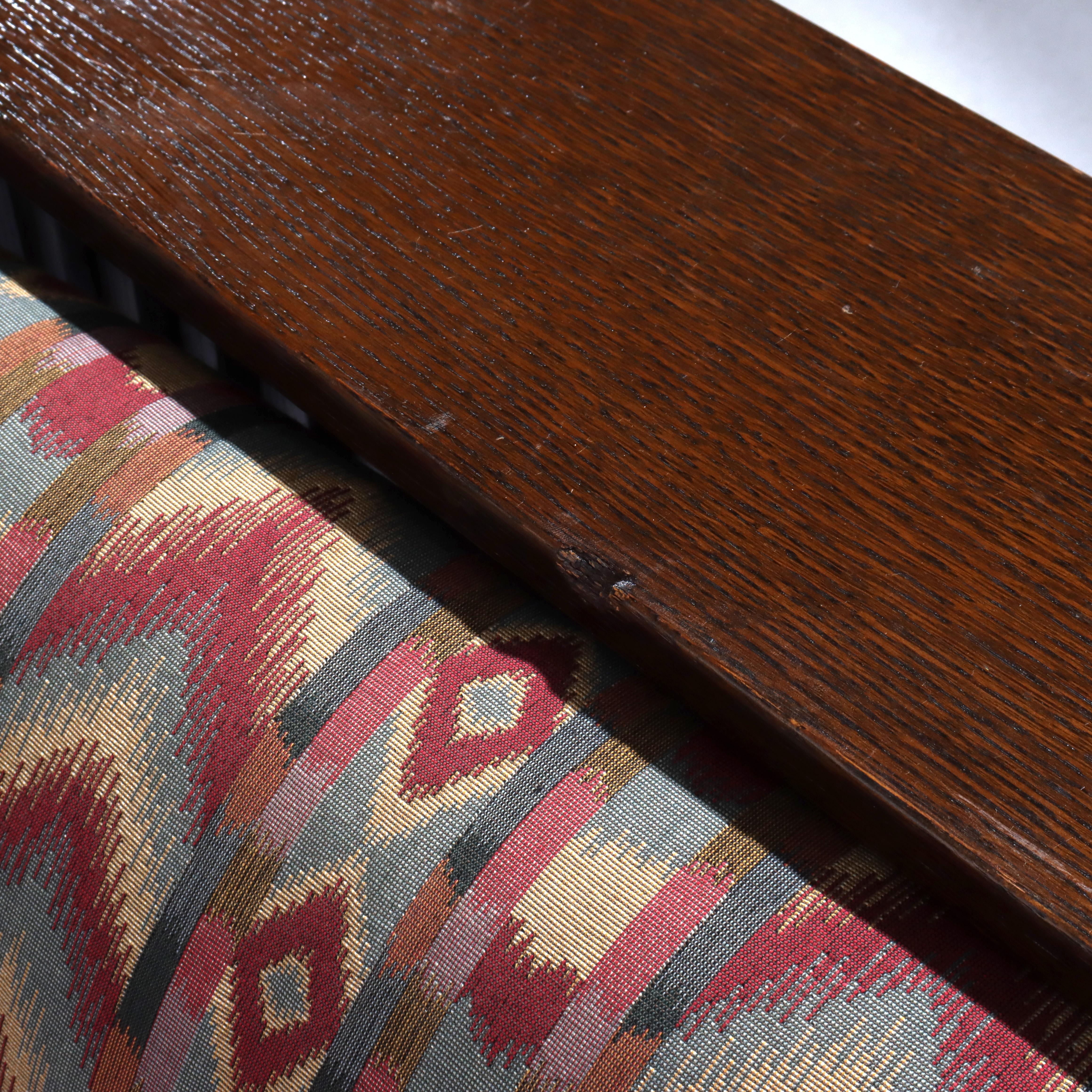 Pair Vintage Stickley Prairie School Arts & Crafts Oak Spindle Arm Chairs 20thC For Sale 4