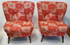 Pair of Vintage Swedish Low Lounge Chairs