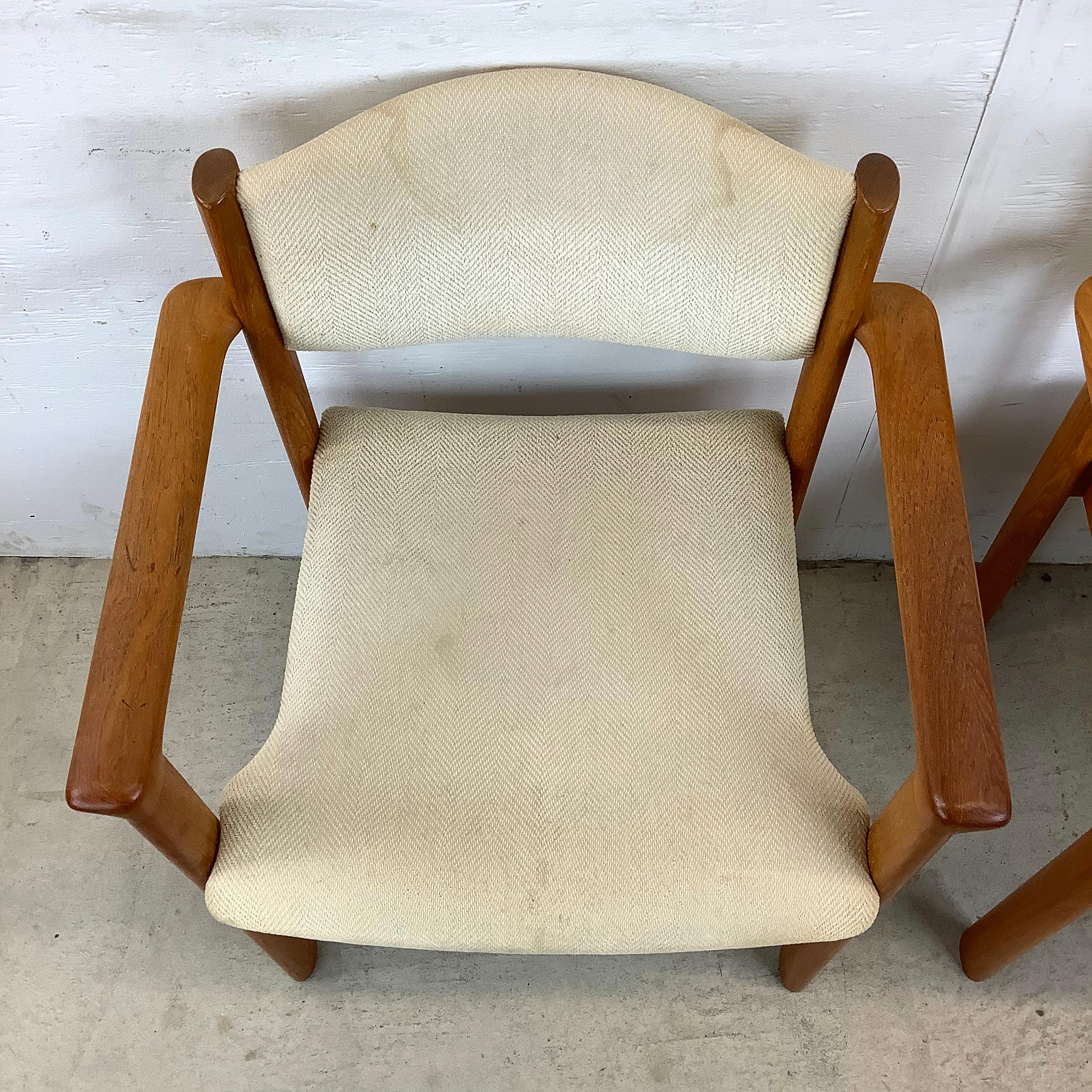 Pair Vintage Teak Armchairs For Sale 2