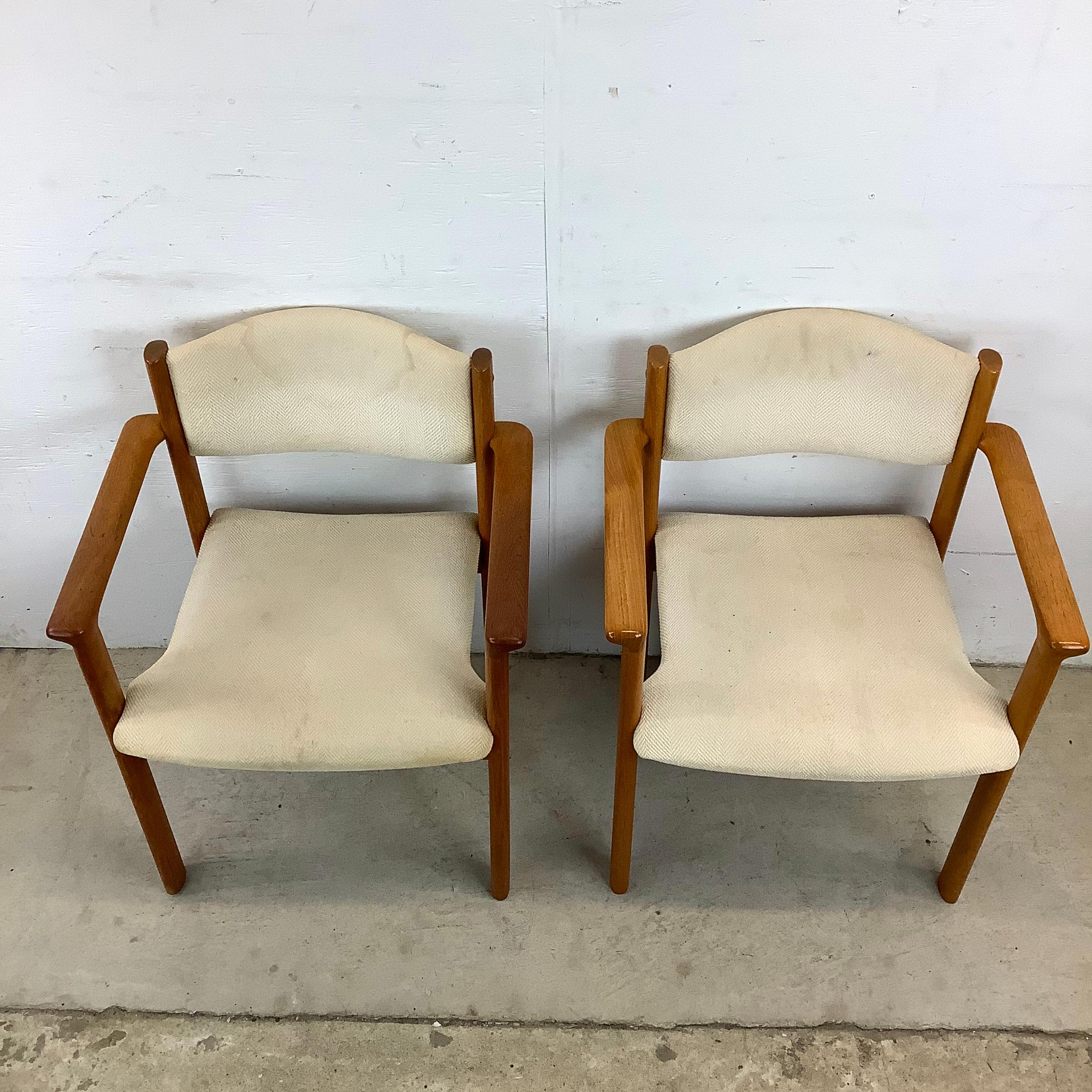Scandinavian Modern Pair Vintage Teak Armchairs For Sale