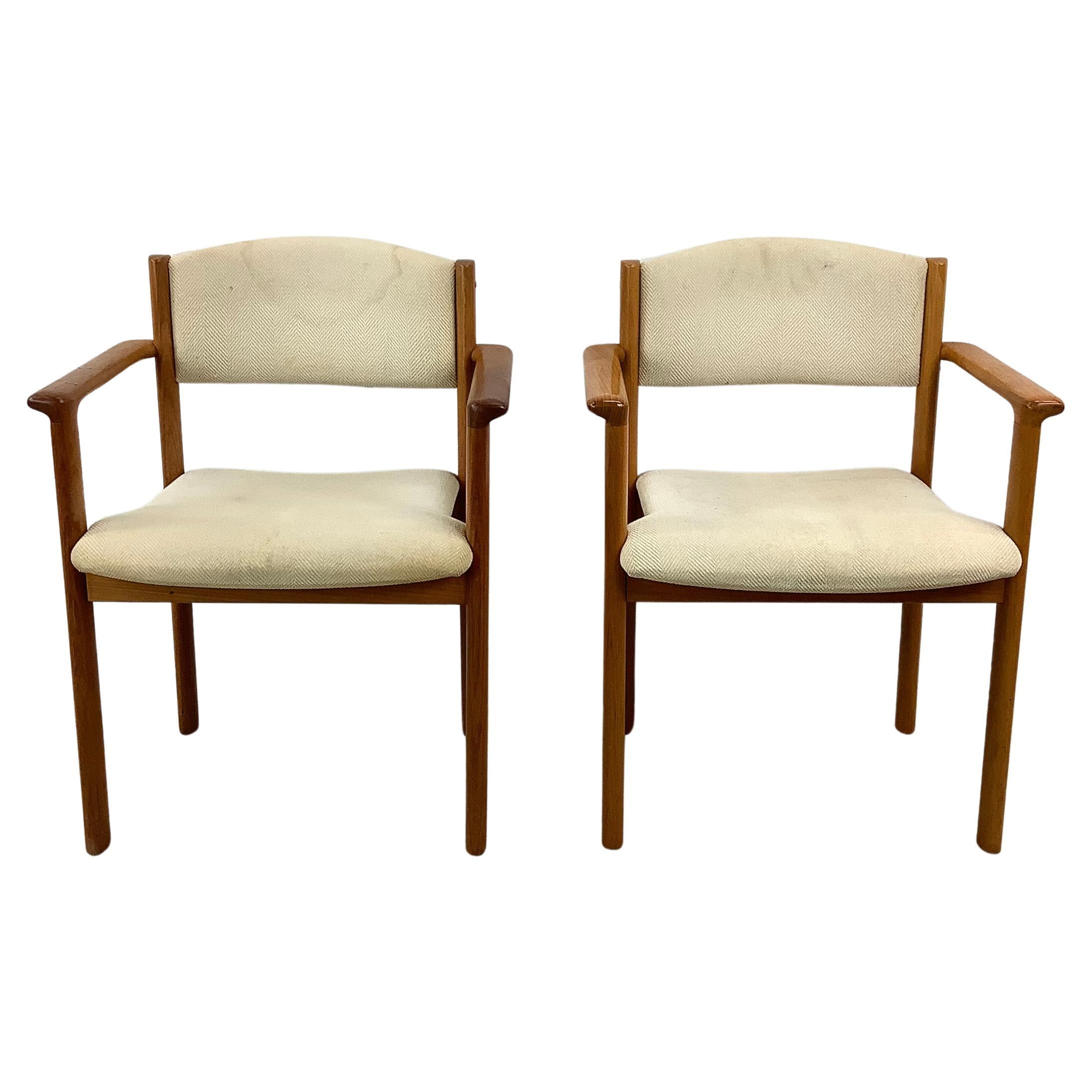 Pair Vintage Teak Armchairs For Sale
