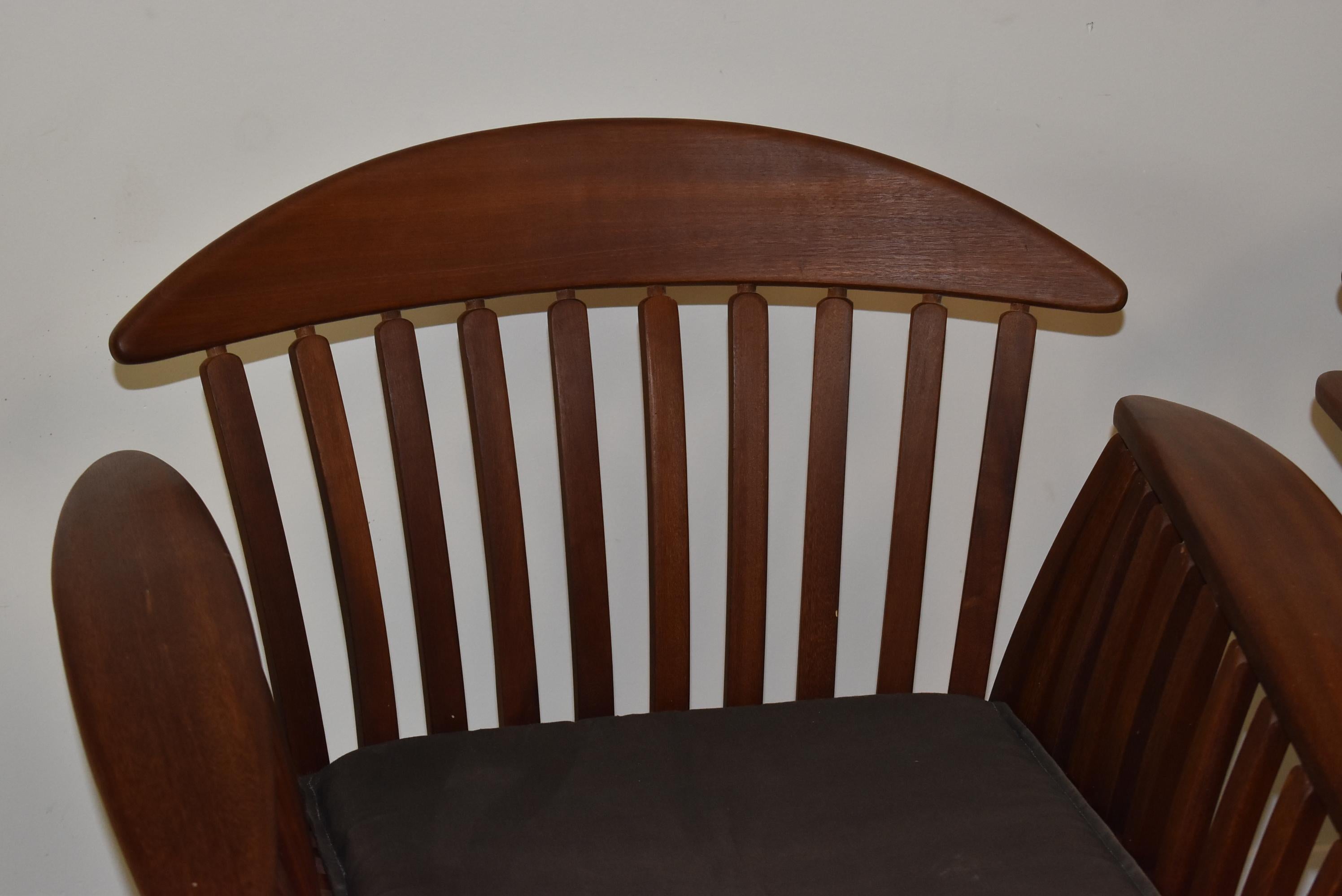 Pair Vintage Teak Bentwood Outdoor Chairs at 1stDibs