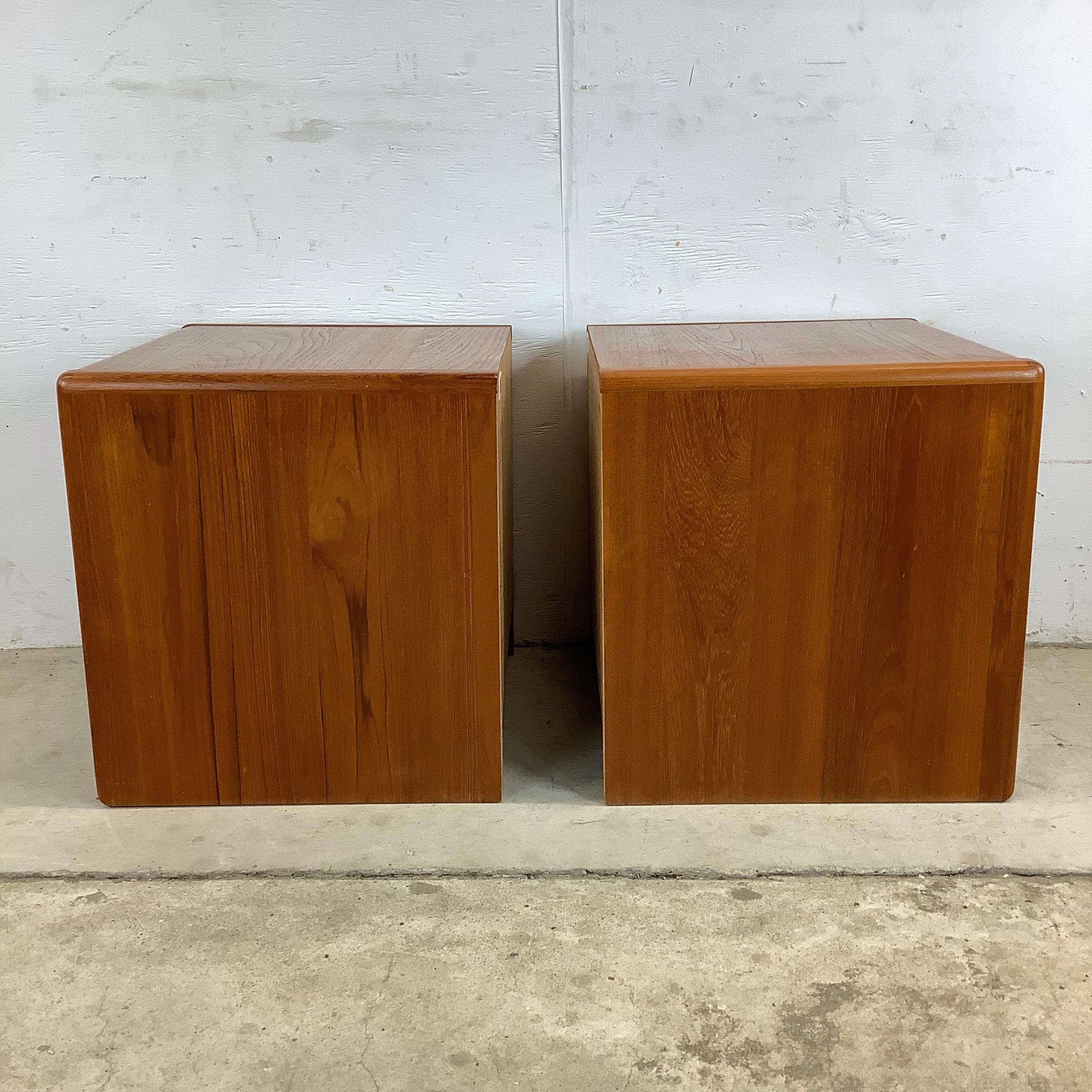 Pair Vintage Teak Nightstands by D-Scan 3