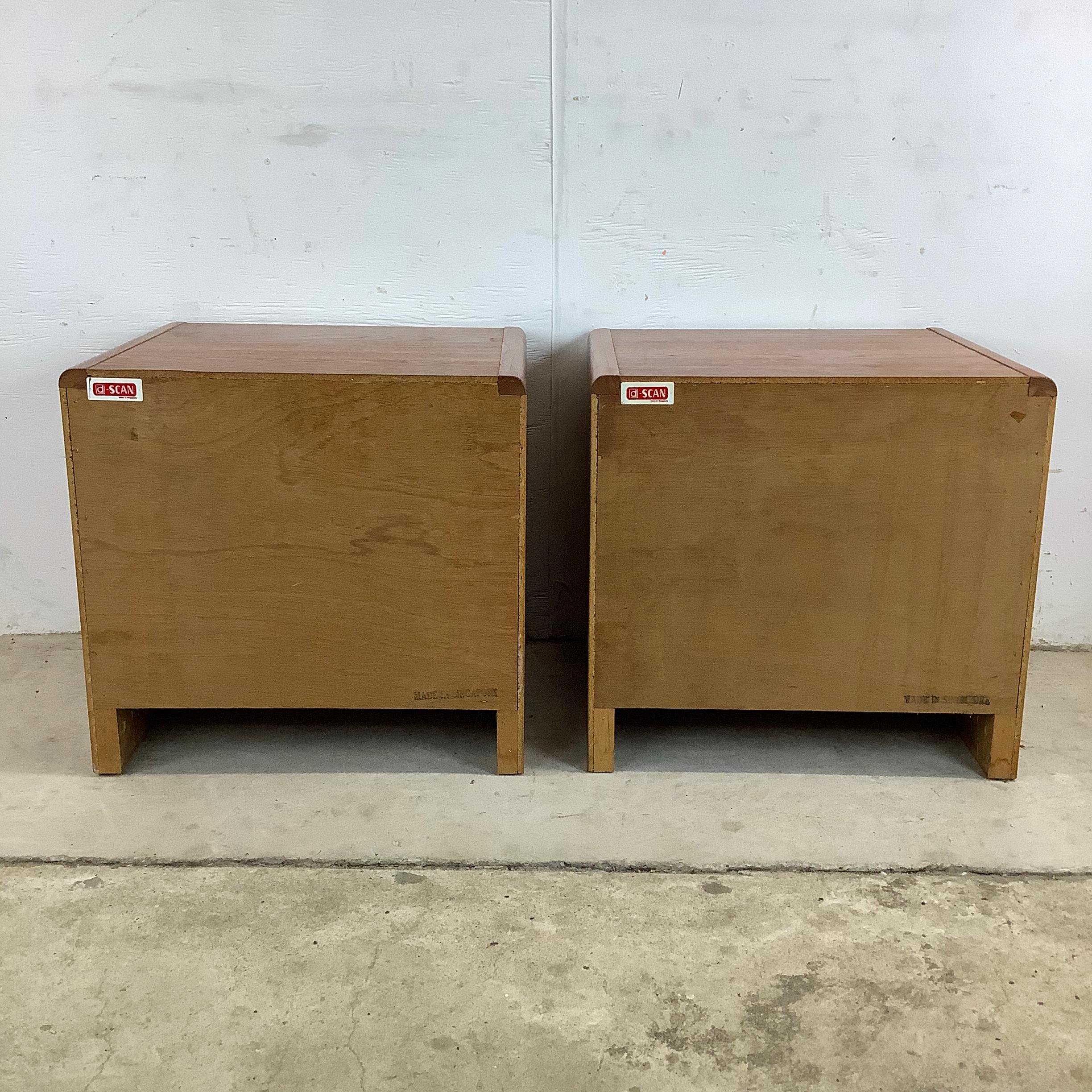 Pair Vintage Teak Nightstands by D-Scan 4