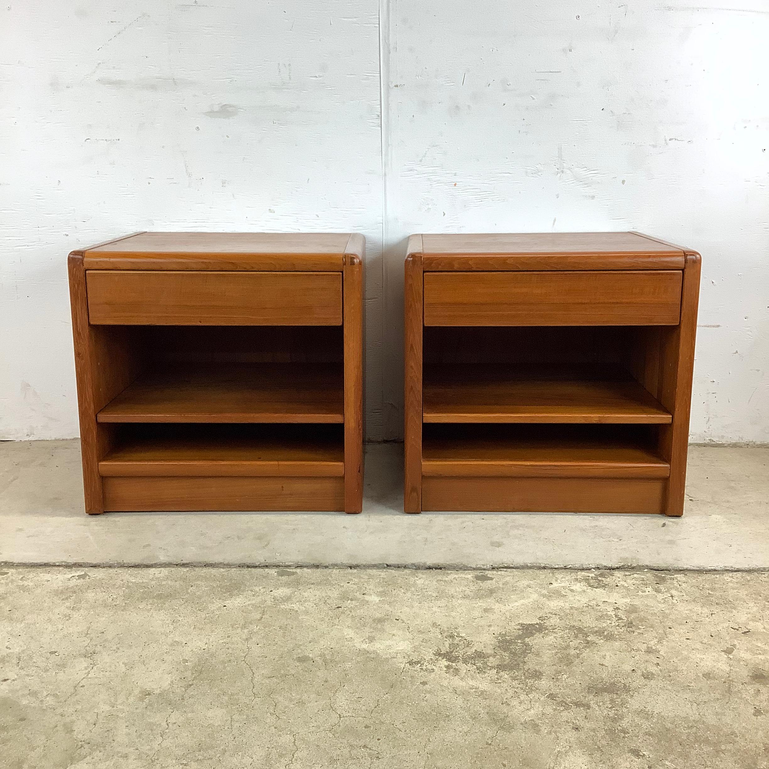 Singaporean Pair Vintage Teak Nightstands by D-Scan