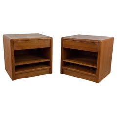 Pair Retro Teak Nightstands by D-Scan