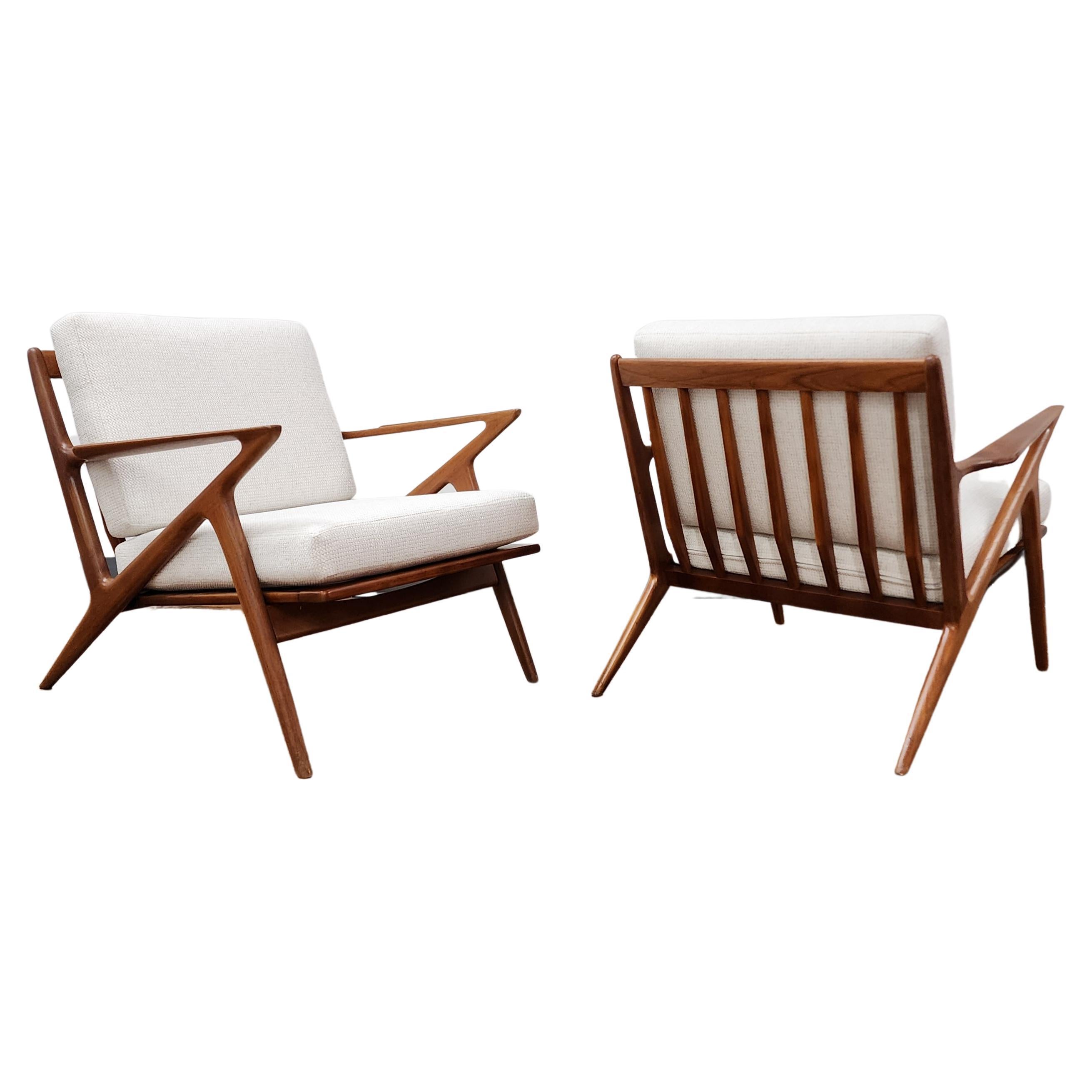 Pair, Vintage Teak Z Chairs by Poul Jensen for Selig
