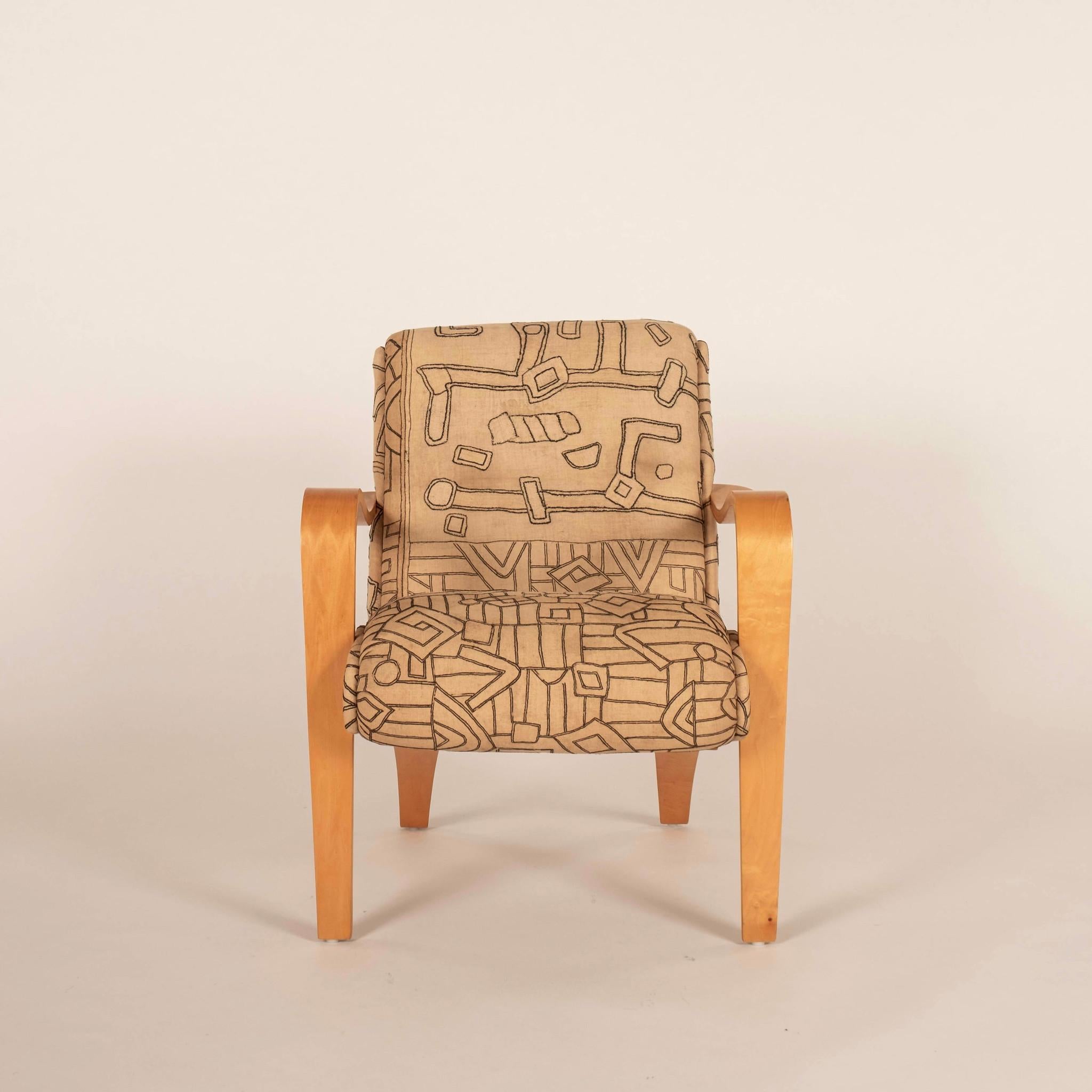 Paar Vintage Thonet Kuba Cloth Sessel (Art déco) im Angebot