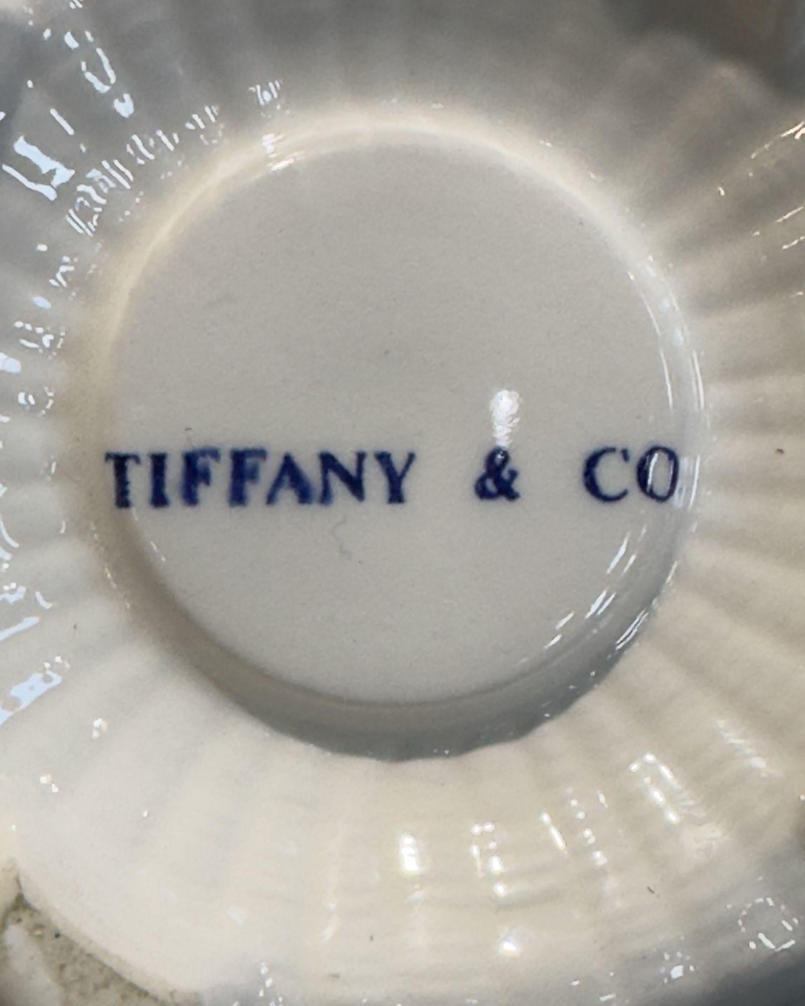 Mid-20th Century Pair Vintage Tiffany & Co. Ceramic Weaved Baskets, 1960 For Sale