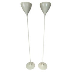 Pair Vintage Torchiere Floor Lamps Max Bill