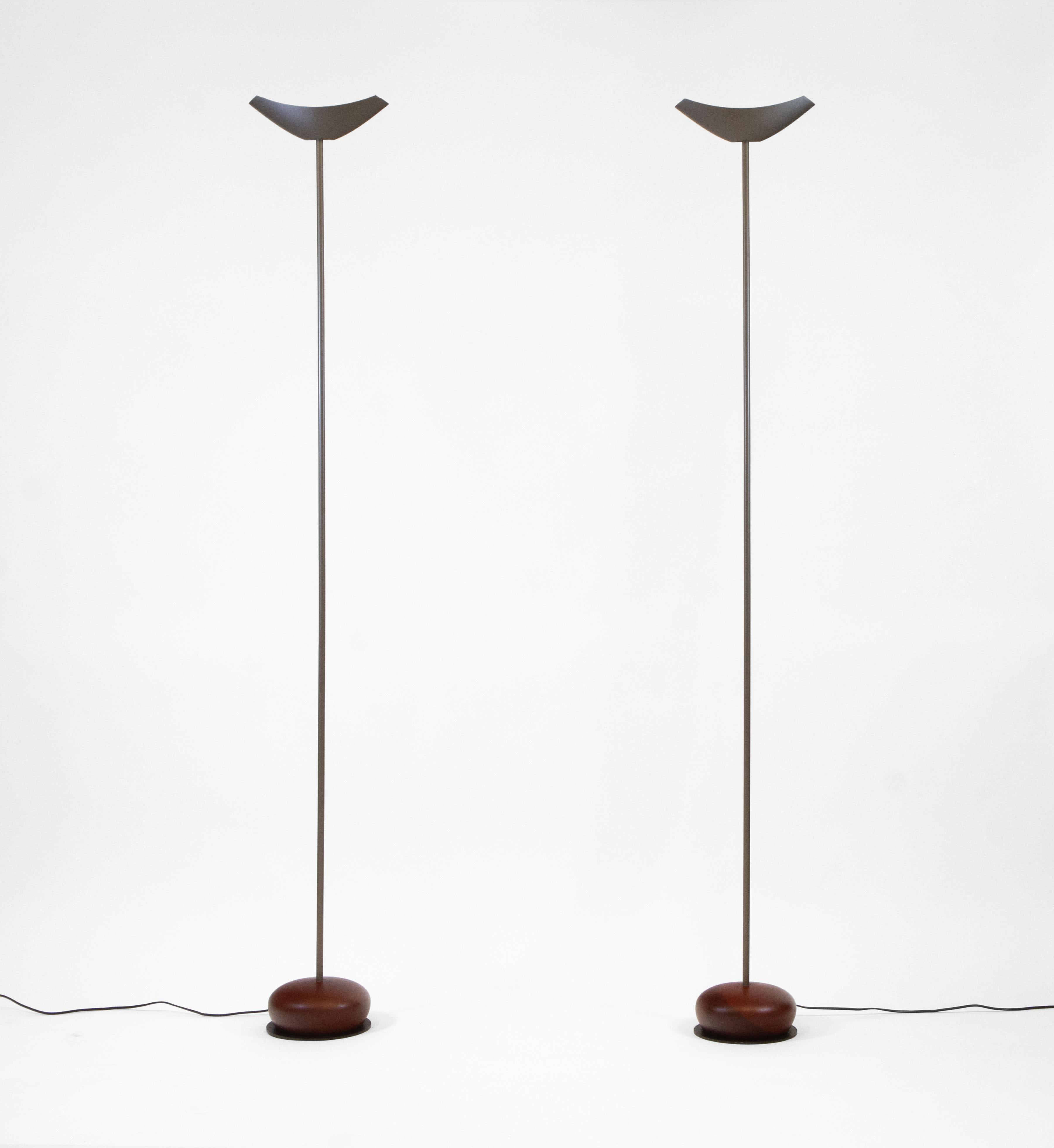 Pair Vintage Uplighter Floor Lamps By Josep Llusca 'Servul F' For Flos Italy  For Sale 4
