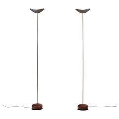 Pair Vintage Uplighter Floor Lamps By Josep Llusca 'Servul F' For Flos Italy 
