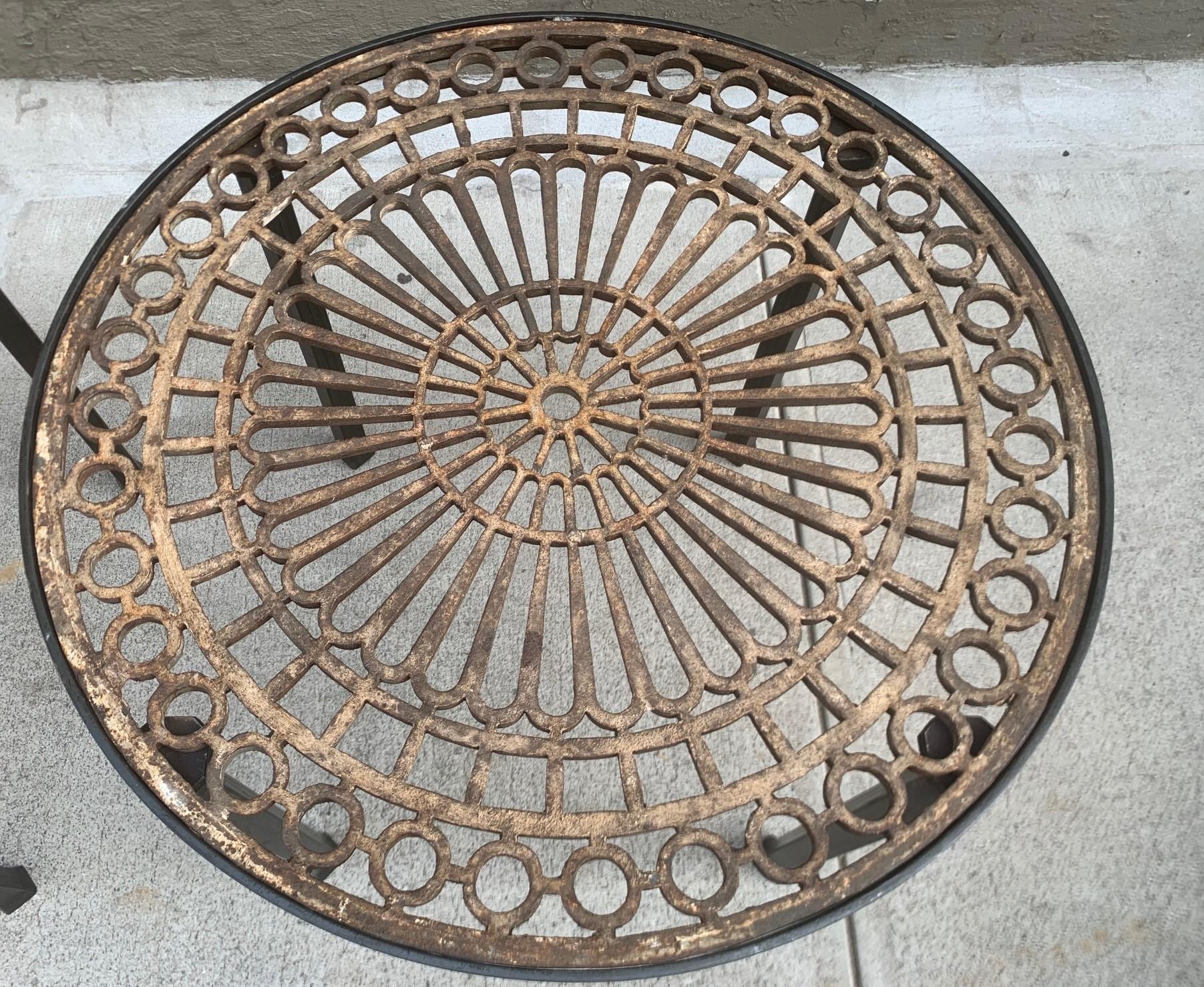 Pair of Vintage Victorian Tables with Cast Iron Tops For Sale 1