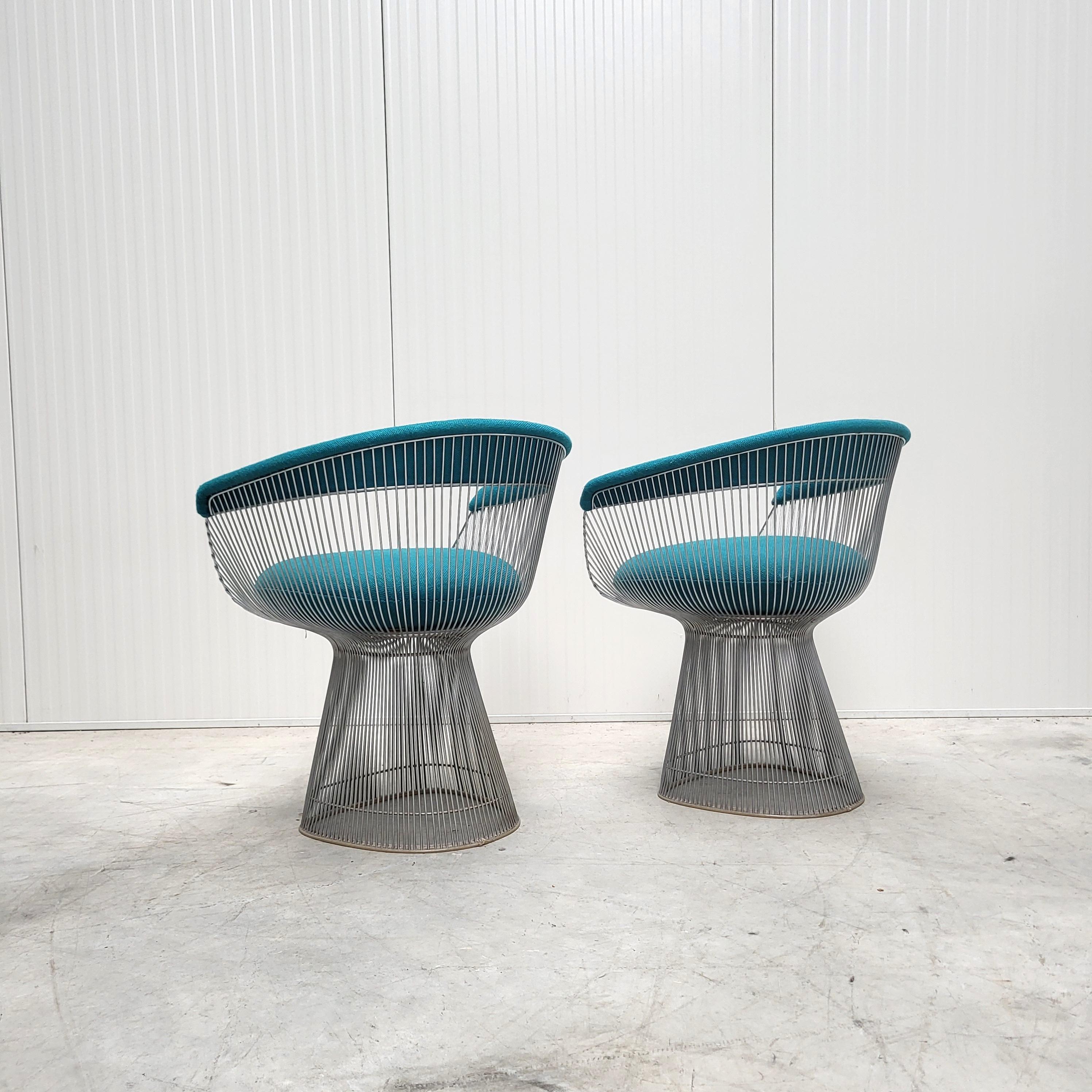 Paar Vintage Warren Platner Wire Side Armchair für Knoll 1980s (amerikanisch) im Angebot