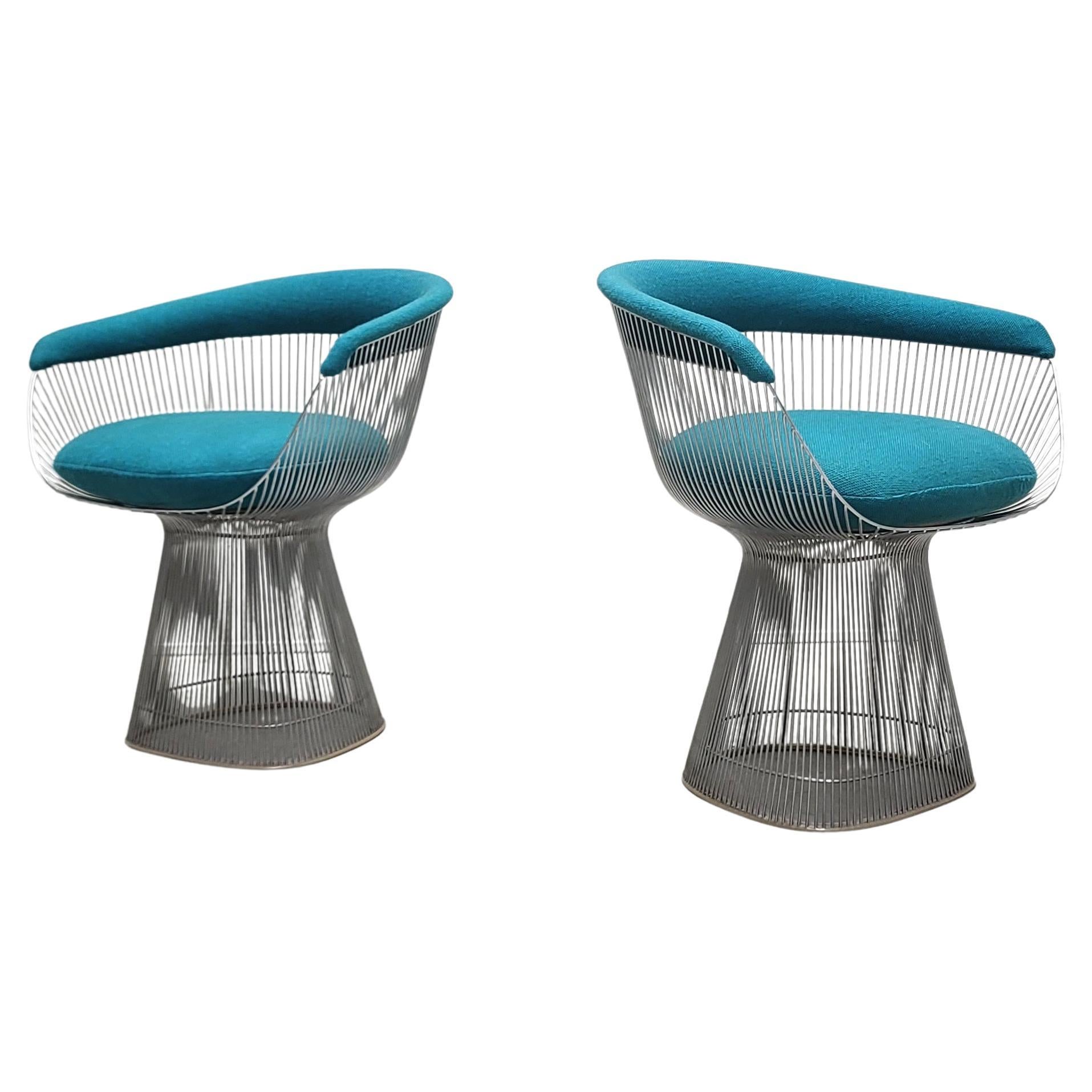 Paar Vintage Warren Platner Wire Side Armchair für Knoll 1980s im Angebot