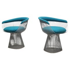 Paar Vintage Warren Platner Wire Side Armchair für Knoll 1980s