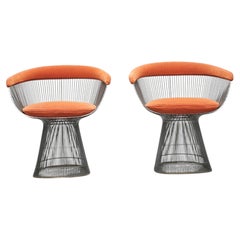 Pair Vintage Warren Platner Wire Side Armchair for Knoll 1980s