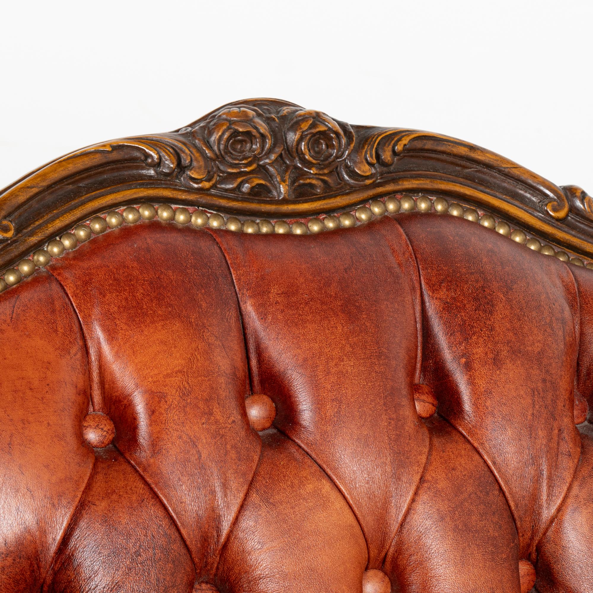 Pair, Vintage Wingback Chesterfield Armchairs, England circa 1980 2
