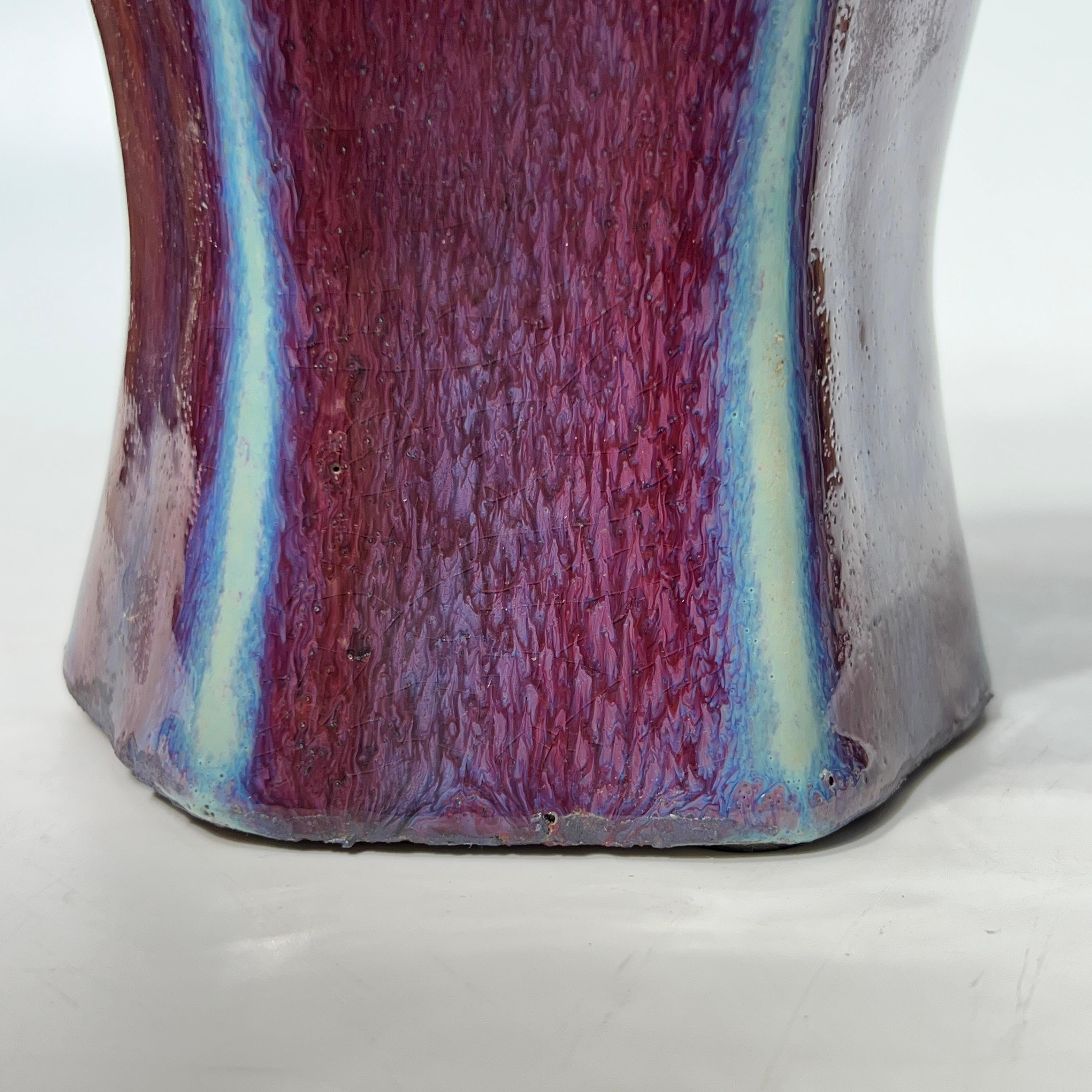 Coppia di vasi in ceramica smaltata Violet Flambe in vendita 6