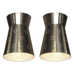 Pair Virden Flush Mount Chrome Mid-Century NOS, circa 1950s