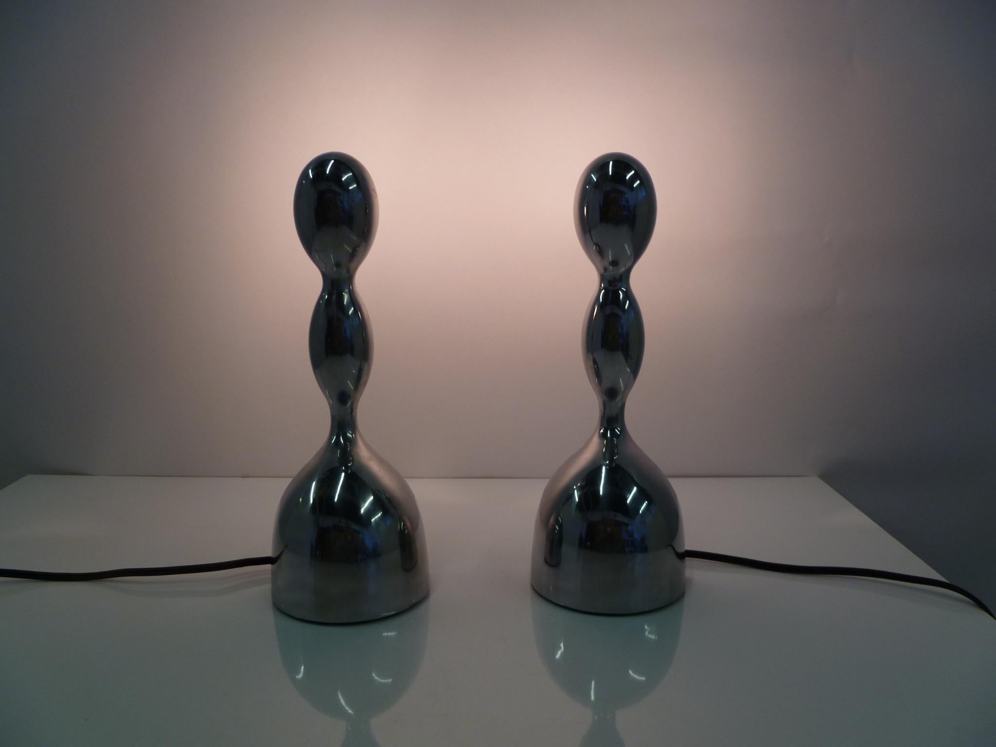 Aluminium Paire de lampes de bureau modernes de l'ère spatiale Virgo par Ilaria Gibertini pour Nemo, Italie en vente