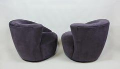 2 Vladimir Kagan Attributed Mid-Century Modern Nautilus Corkscrew Lounge Chairs