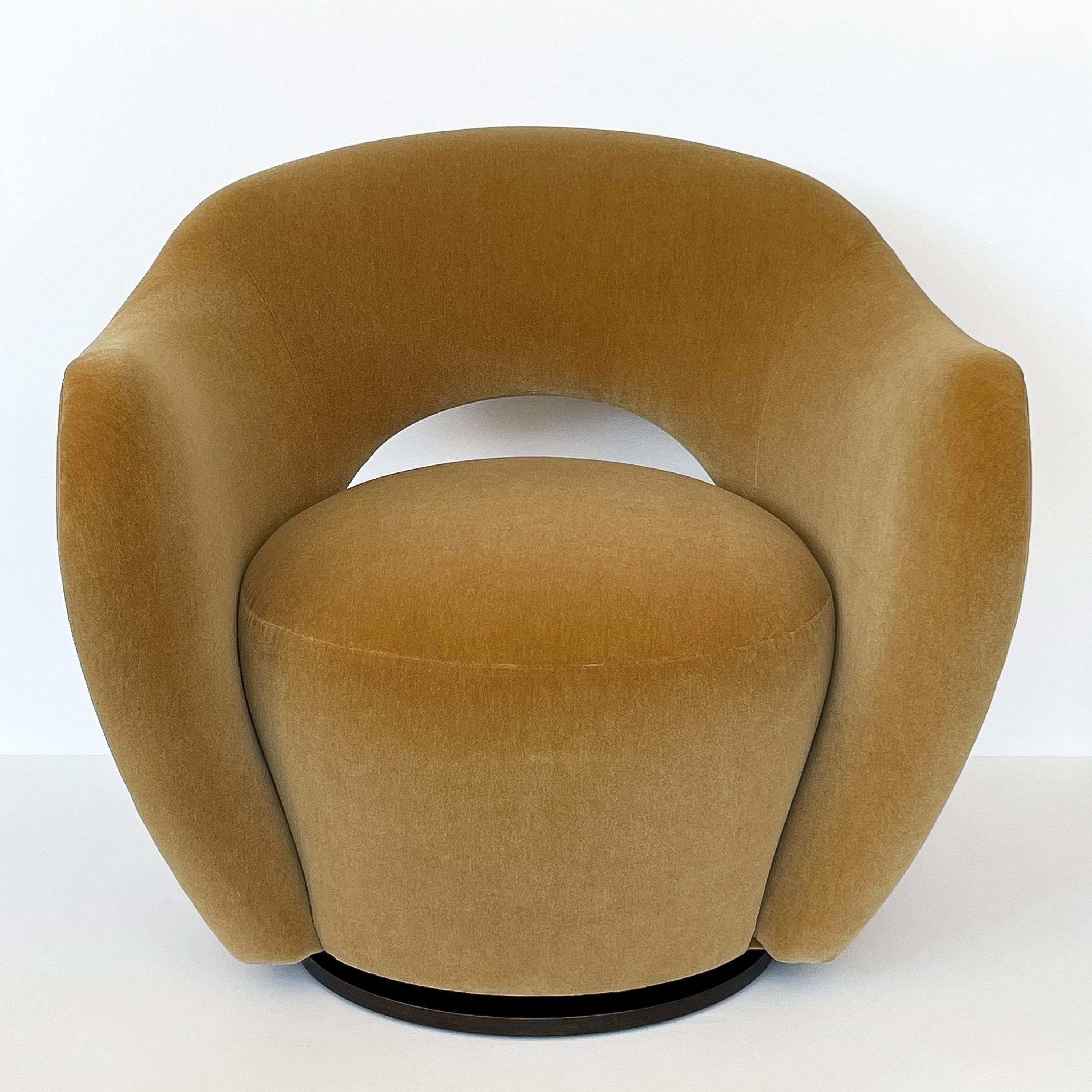 Pair of Vladimir Kagan Open Back Swivel Lounge Chairs for Directional 1