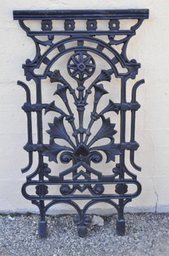 Pair Vtg Cast Iron Victorian Style Tulip & Bellflower Architectural Table Legs